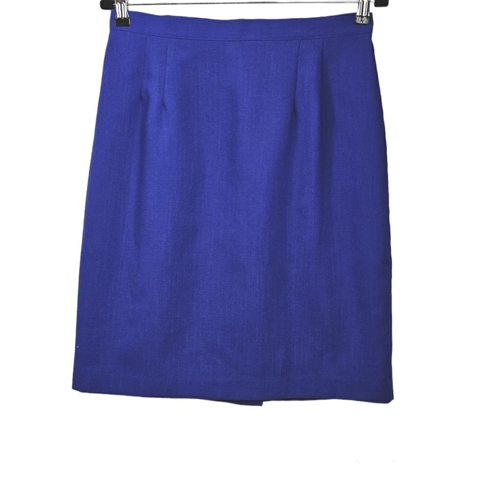 🔥082 Isaac Hazan Vintage Pencil Blue Mini Skirt
